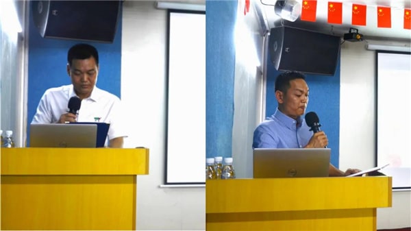 中境董事長(左),總經理(右)發表講話 中境董事長(左),總經理(右)發表講話